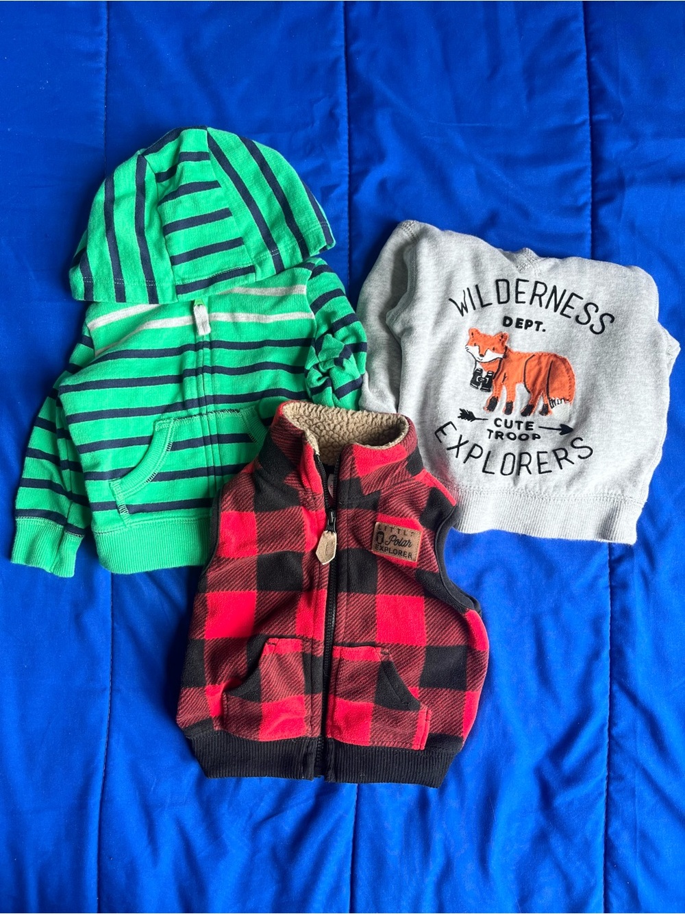 CARTER’S Baby Infant Jacket, Hoodie, Vest Bundle 6 Months (3)